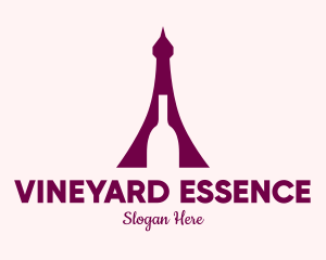 Paris Wine Bottle  logo design