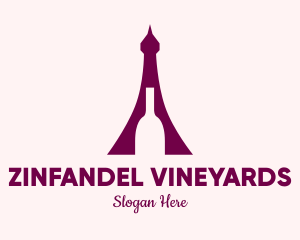 Paris Wine Bottle  logo design