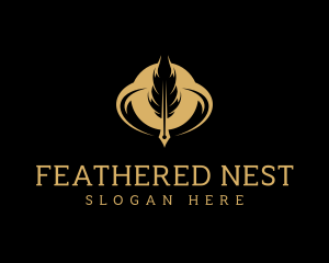 Quill Feather Writer logo design