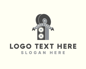 Audio - Stereo Speaker Music Vinyl logo design