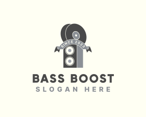 Subwoofer - Stereo Speaker Music Vinyl logo design