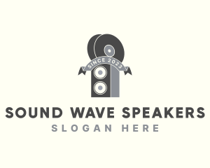 Speakers - Stereo Speaker Music Vinyl logo design