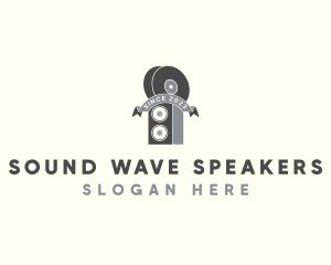 Stereo Speaker Music Vinyl logo design