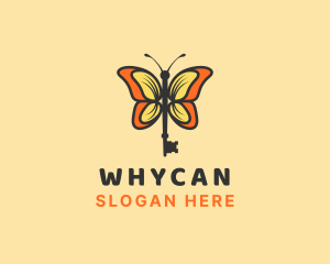 Insect Butterfly Key logo design