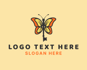 Broker - Insect Butterfly Key logo design