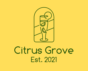 Citrus Beverage Line Art  logo design