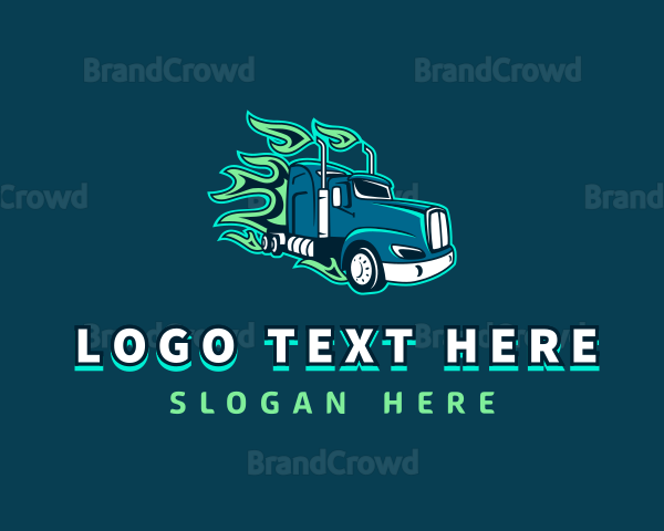 Blazing Truck Courier Logo