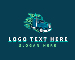 Automobile - Blazing Truck Courier logo design