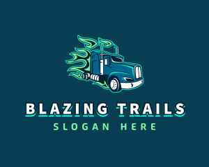 Blazing Truck Courier logo design