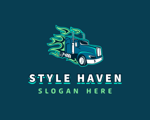 Trailer - Blazing Truck Courier logo design