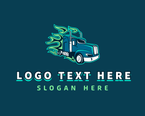 Courier - Blazing Truck Courier logo design