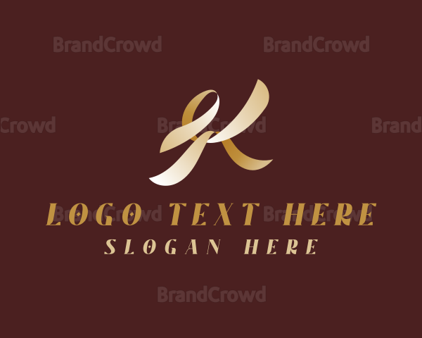 Gold Elegant Ribbon Logo