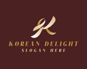 Gold Elegant Ribbon logo design