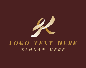 Gold - Gold Elegant Ribbon logo design