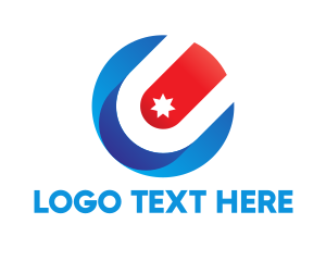 Letter U - Star Circle logo design
