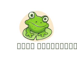Green Eye - Green Frog Cartoon logo design