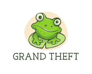 Green Frog Cartoon logo design