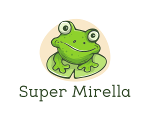 Green Frog Cartoon logo design