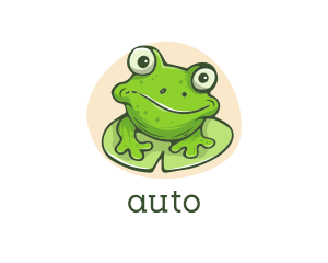 Swamp - Green Frog Cartoon logo design