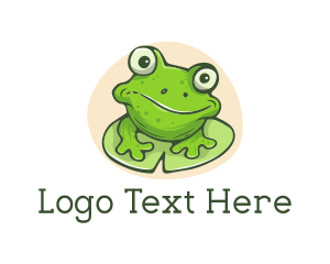 Swamp - Green Frog Cartoon logo design
