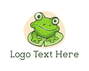 Toad - Green Frog Cartoon logo design