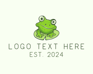 Green - Green Frog Cartoon logo design