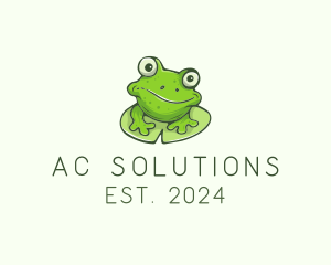 Green Frog Cartoon logo design