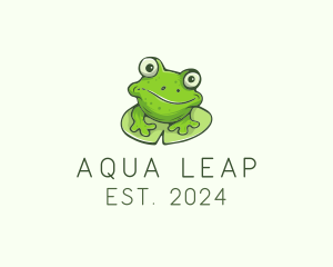 Amphibian - Green Frog Cartoon logo design