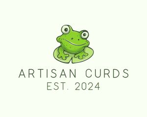 Green Frog Cartoon logo design