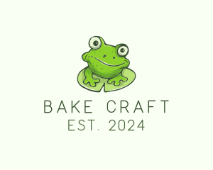 Green Frog Cartoon logo design