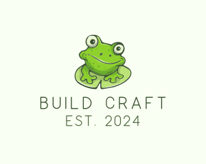 Green Frog Cartoon logo design