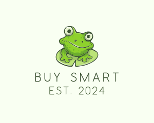 Green Frog Cartoon logo design