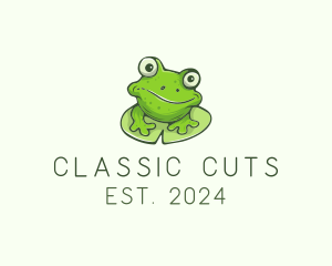 Green Frog Cartoon logo design