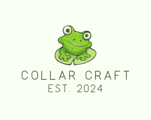 Green Frog Cartoon logo design