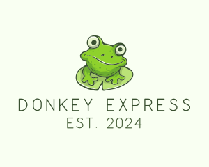 Green Frog Cartoon logo design