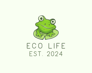 Green - Green Frog Cartoon logo design