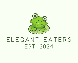 Green Frog Cartoon logo design