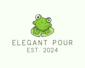 Green Frog Cartoon logo design