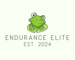 Green Frog Cartoon logo design