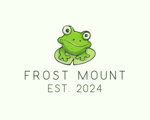 Green Frog Cartoon logo design