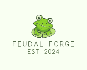 Green Frog Cartoon logo design