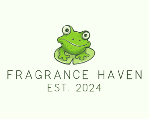 Green Frog Cartoon logo design