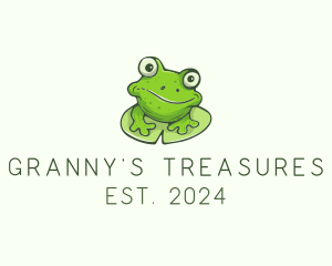 Green Frog Cartoon logo design