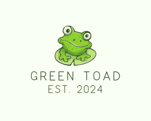 Toad - Green Frog Cartoon logo design