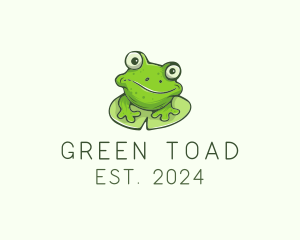 Green Frog Cartoon logo design