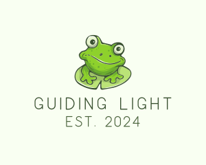 Green Frog Cartoon logo design