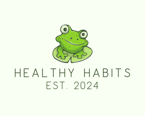 Green Frog Cartoon logo design