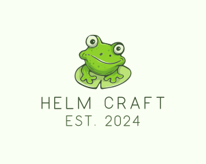 Green Frog Cartoon logo design