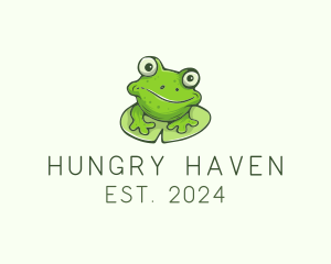 Green Frog Cartoon logo design