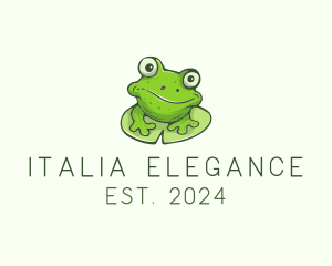 Green Frog Cartoon logo design